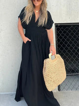 Losse getailleerde maxi-jurk