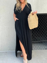 Losse getailleerde maxi-jurk