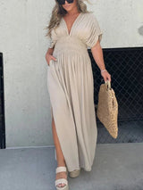Losse getailleerde maxi-jurk