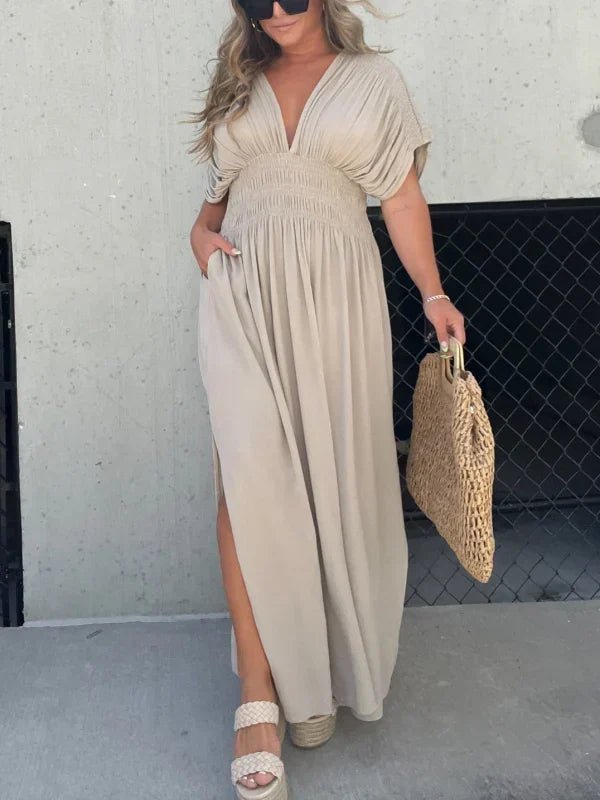 Losse getailleerde maxi-jurk