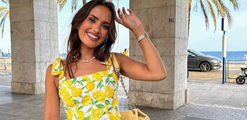 Jurk met citroenprint geel