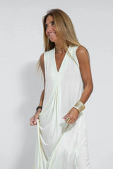 Losse V-hals maxi-jurk