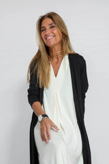 Losse V-hals maxi-jurk