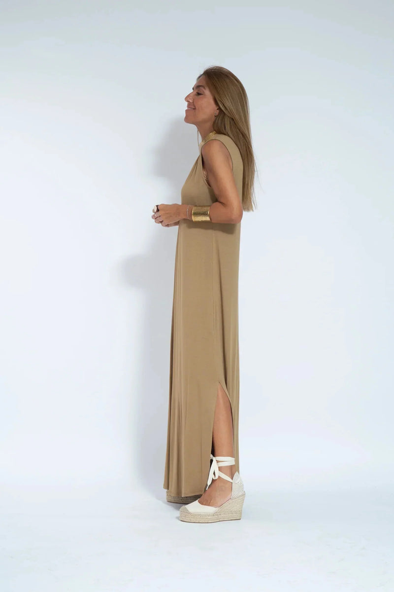 Losse V-hals maxi-jurk