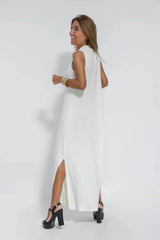 Losse V-hals maxi-jurk