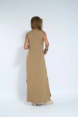 Losse V-hals maxi-jurk