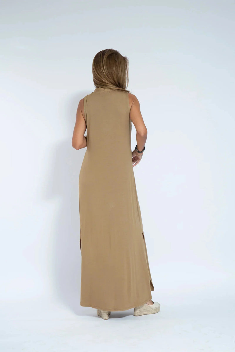 Losse V-hals maxi-jurk
