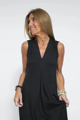 Losse V-hals maxi-jurk