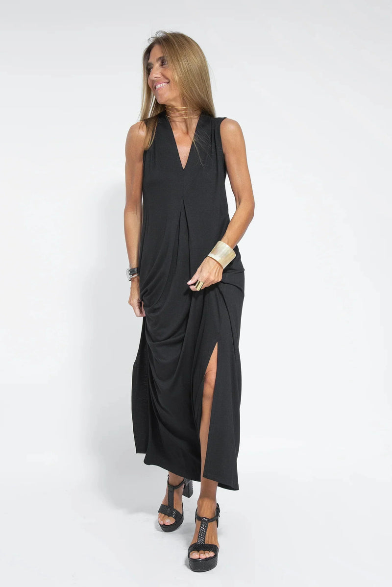 Losse V-hals maxi-jurk