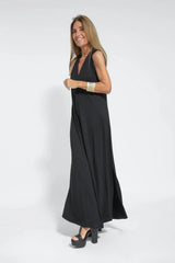 Losse V-hals maxi-jurk