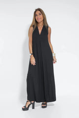 Losse V-hals maxi-jurk