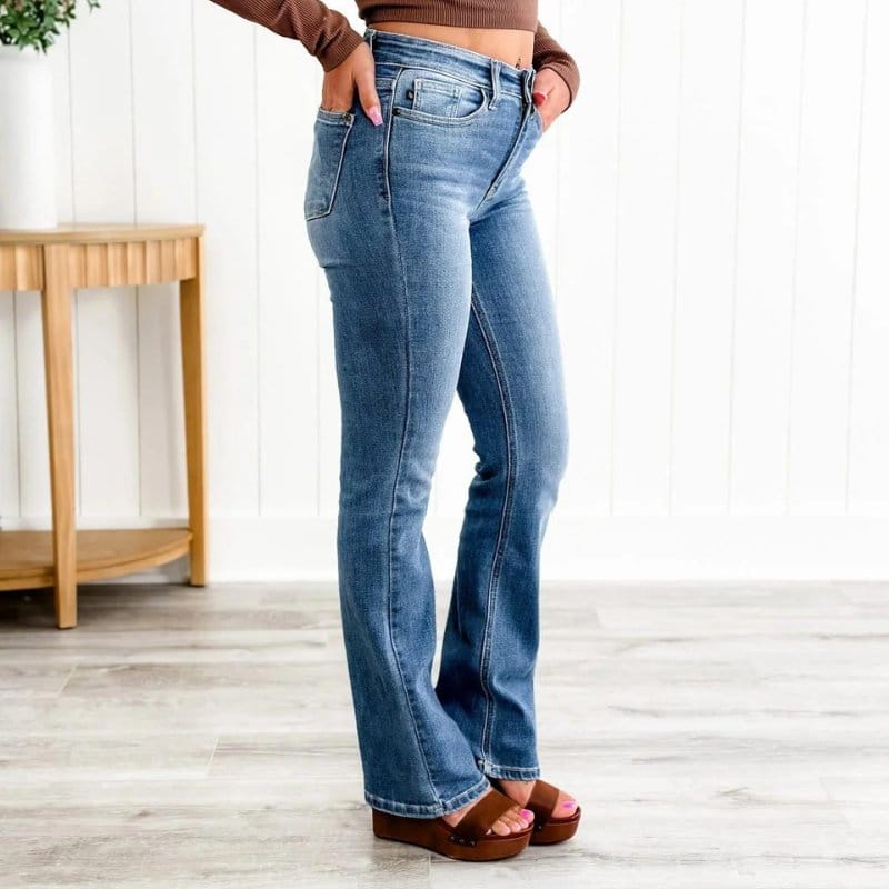 Denim broek mom fit
