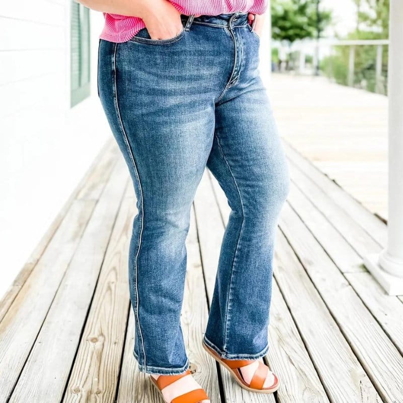 Denim broek mom fit