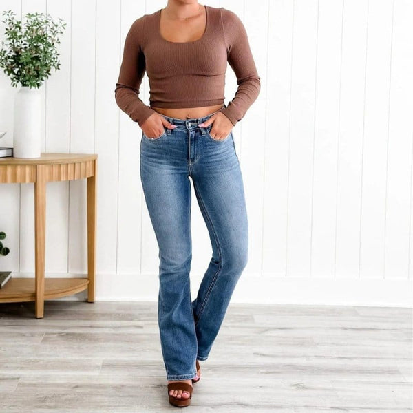 Denim broek mom fit
