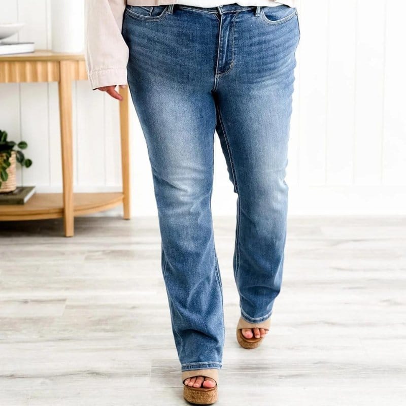 Denim broek mom fit