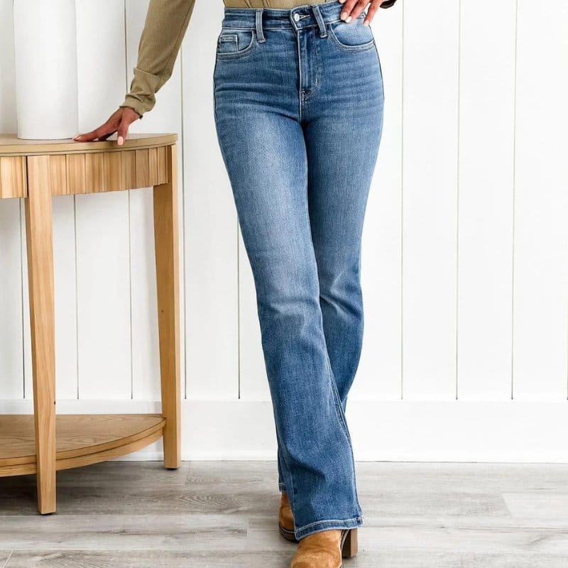 Denim broek mom fit