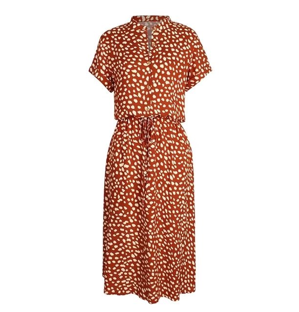 Vintage Midi-jurk - Polka Dot met riem