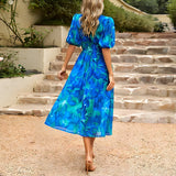 Bloemen midi-jurk