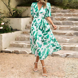 Bloemen midi-jurk