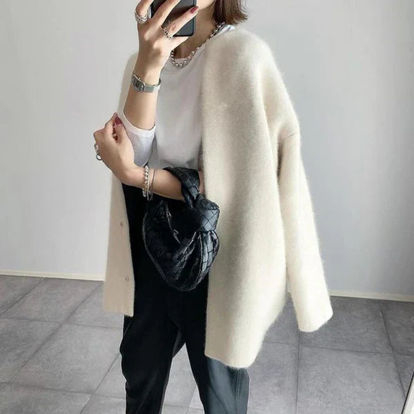 Elegante cardigan midi lang