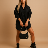 Oversized overhemd met lange mouwen en knoopsluiting
