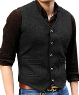 Stijlvol Vintage Mouwloos Tweed Vest voor Mannen