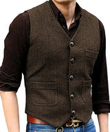 Klassiek Vintage Tweed Waistcoat voor formele gelegenheden