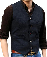 Klassiek Vintage Tweed Waistcoat voor formele gelegenheden