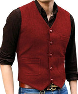 Stijlvol Vintage Mouwloos Tweed Vest voor Mannen