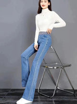 Damesjeans met hoge taille en stretchpasvorm