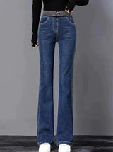 Damesjeans met hoge taille en stretchpasvorm