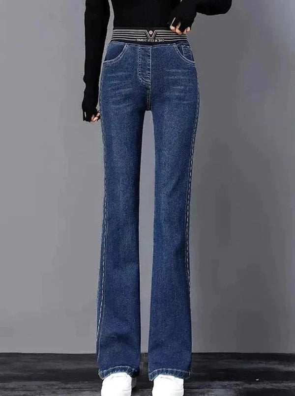 Damesjeans met hoge taille en stretchpasvorm