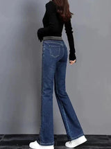 Damesjeans met hoge taille en stretchpasvorm